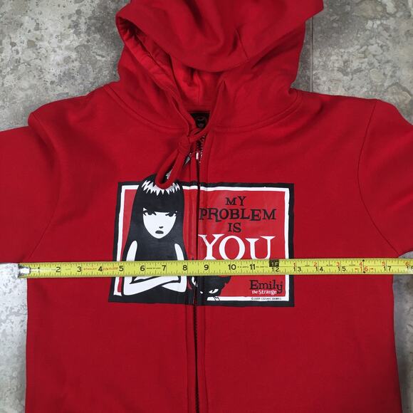 Rare 2009 Emily The Strange Zip Hoodie Mall Goth Emo Vintage Hot Topic NWT - Picture 13 of 16